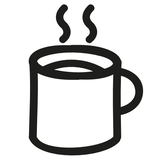 Coffee hot mug hand drawn outline