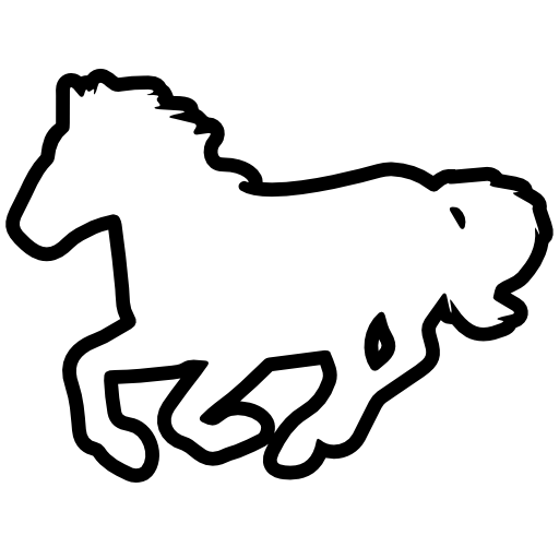Horse in running motion outline