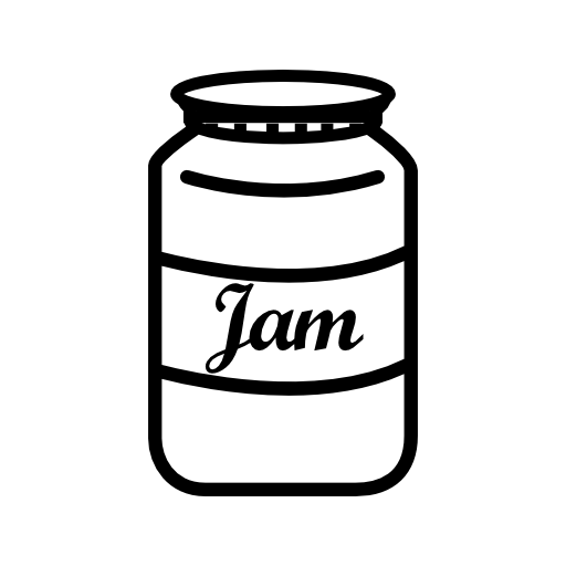 Jam jar with label
