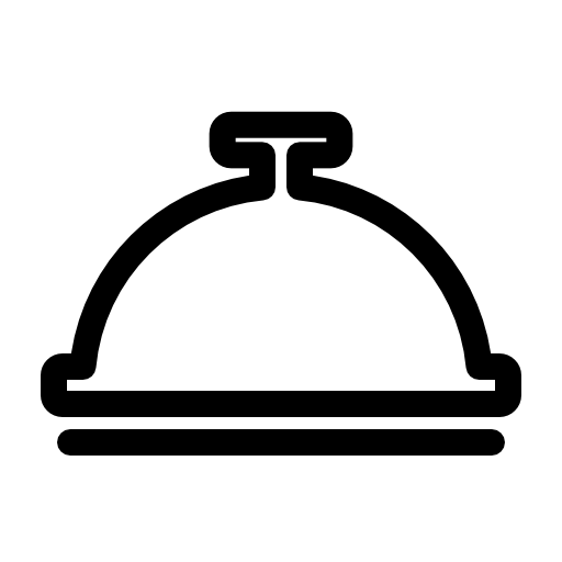 Food covered by a bell shape outline