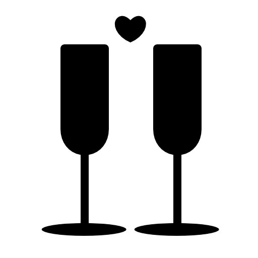 Glasses couple with a heart