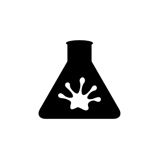 Frog footprint on a black flask