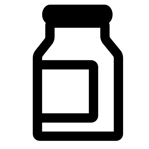 Milk jar with label