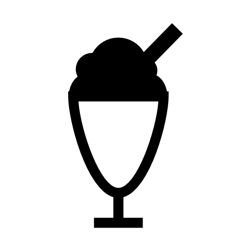Ice cream glass with straw