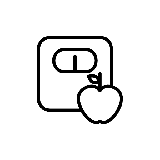 Apple and a scale outlines