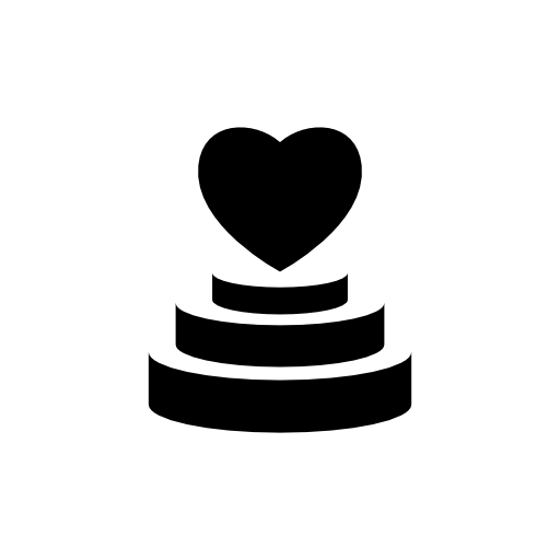 Heart shaped three layered cake