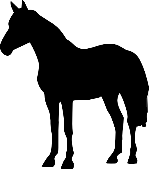 Horse standing black shape