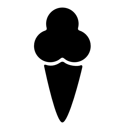Ice cream cone black shape