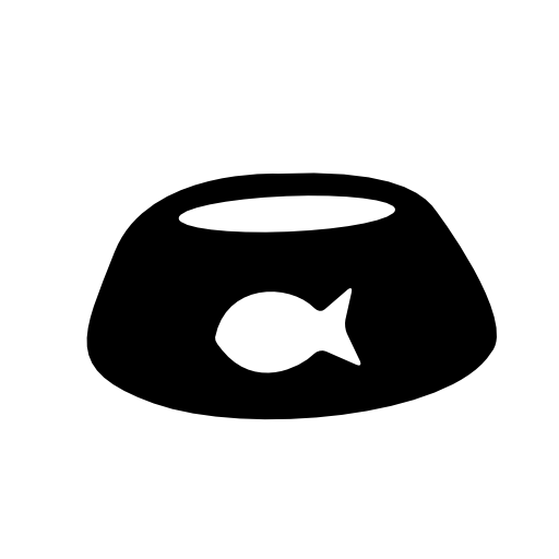 Pet bowl with fish shape