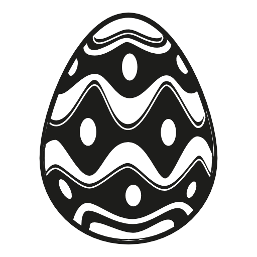 Easter egg with irregular rhombus rounded lines with dots in the center of them