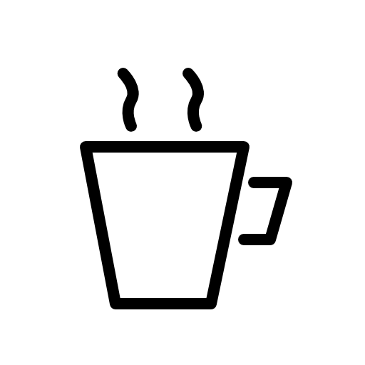 Cup of hot coffee in white version
