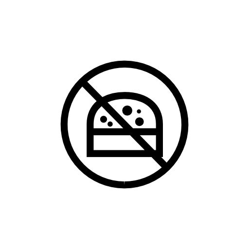 Burger prohibition sign for gymnast