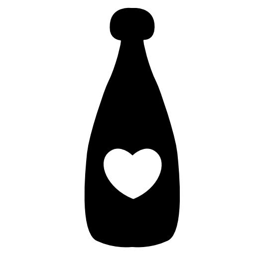 Drink bottle with a heart