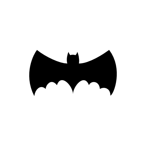 Bat with big wings silhouette