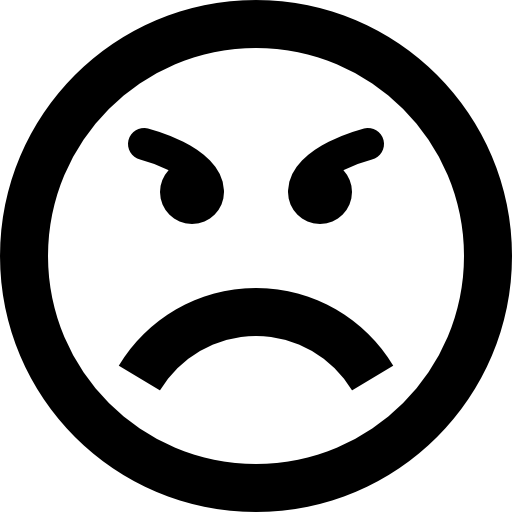 Angry circular emoticon face