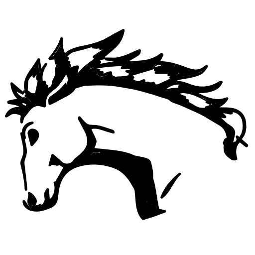 Horse with raging head silhouette variant