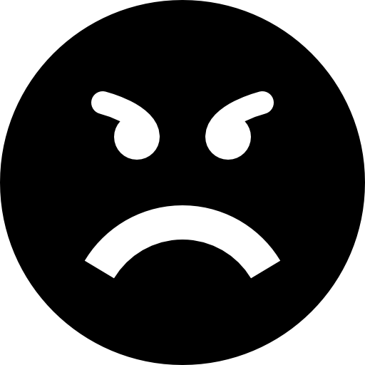Angry face silhouette