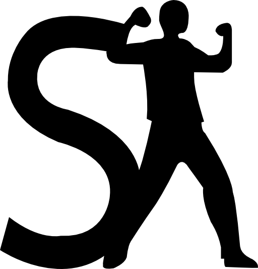Person silhouette with an S letter