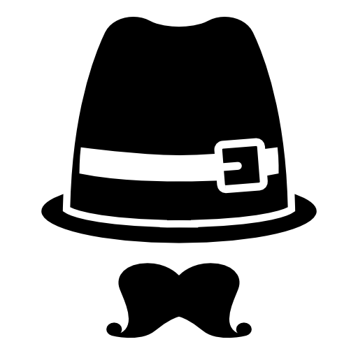 Hat with buckle and big moustache