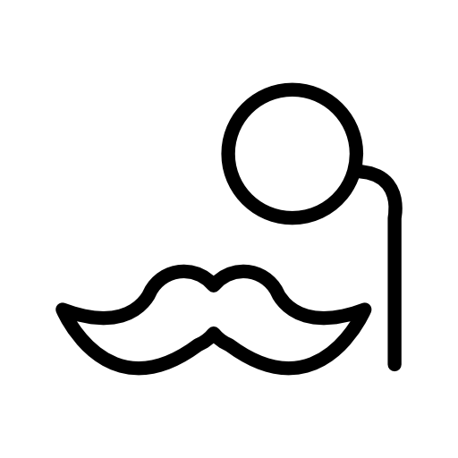 Mustache with eye lens