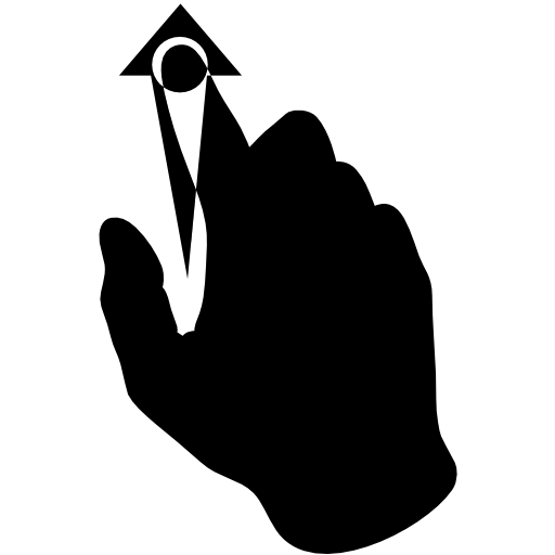 Hand finger on up arrow