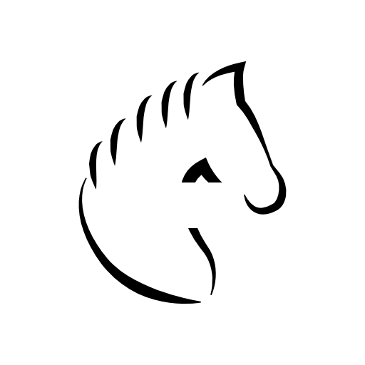 Head horse outline with horsehair lines
