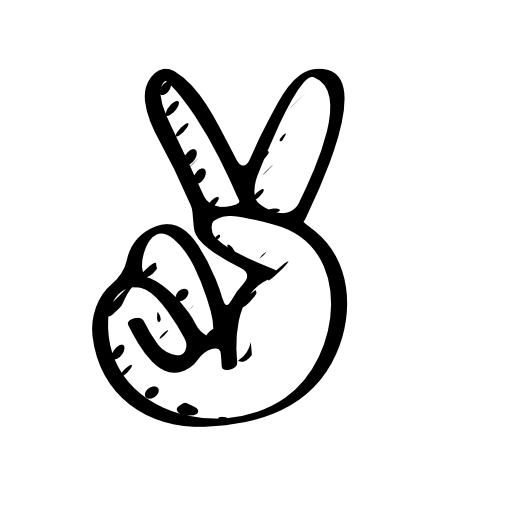Peace and love sketched hand symbol