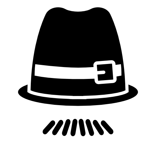 Buckled fedora with moustache lines