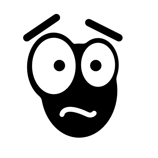 Afraid emoticon face
