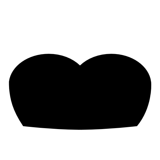 Round and fat moustache