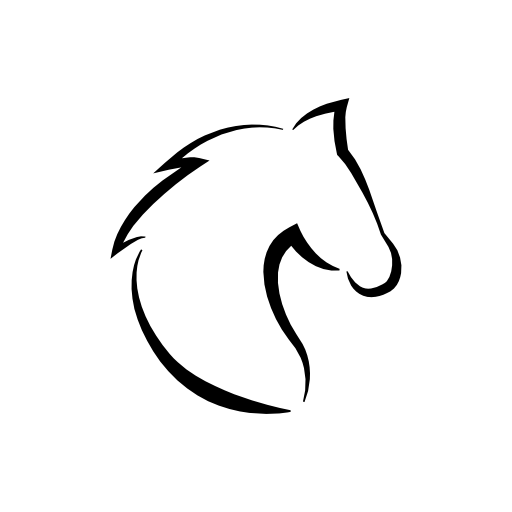 Horse head with hair outline