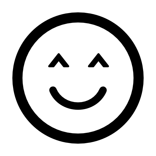 Smiley with closed eyes rounded square face