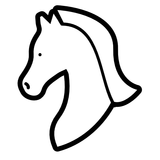 Horse head outline facing the left