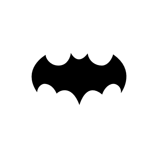 Bat black shape with open wings