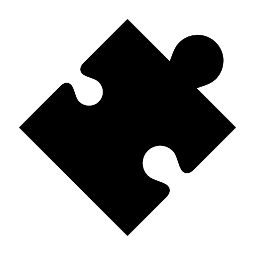 Plugin, puzzle piece black shape, IOS 7 interface symbol