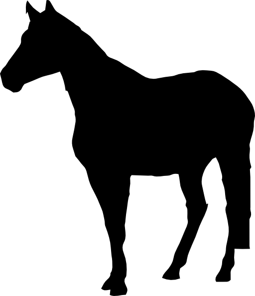 Horse standing black silhouette