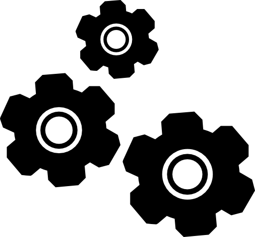 Settings three gears interface symbol