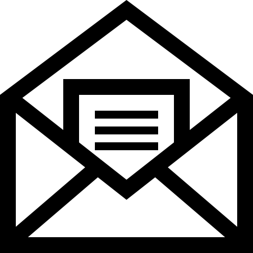 Mail open symbol of an envelope with a letter inside