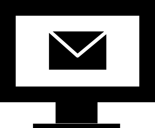 Computer email on monitor screen interface symbol