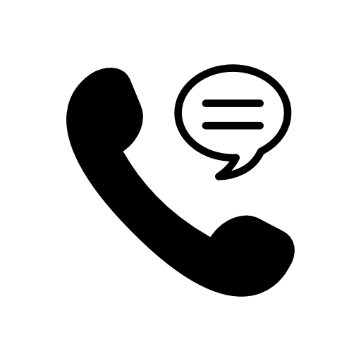 Telephone silhouette with speech balloon