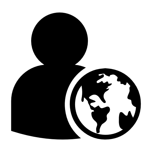 Profile user with earth symbol