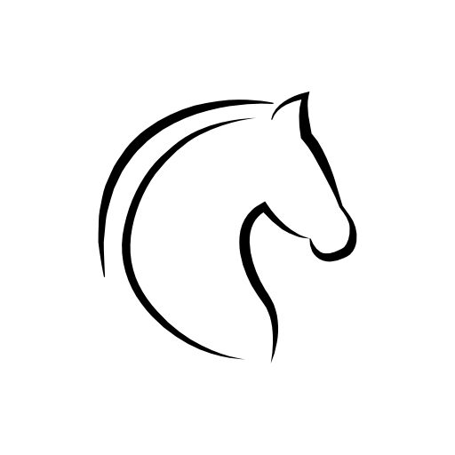 Horse head with hair outline