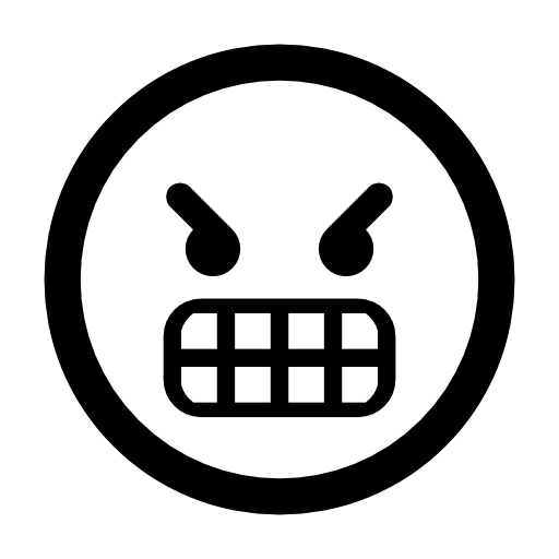 Very angry emoticon square face