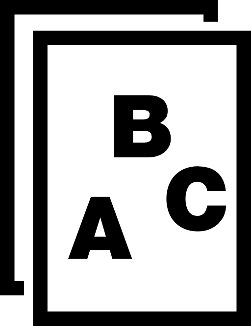 ABC letters on paper interface symbol