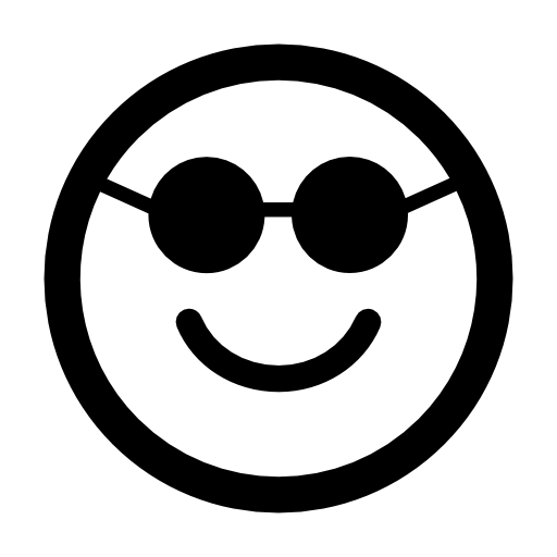 Emoticons square face with sunglasses