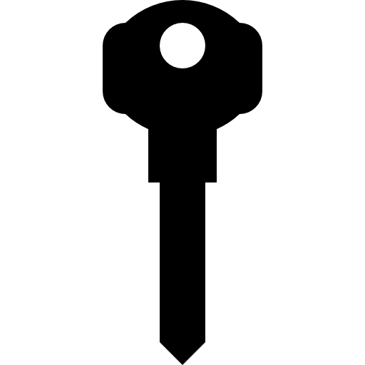 Key black silhouette interface symbol for login