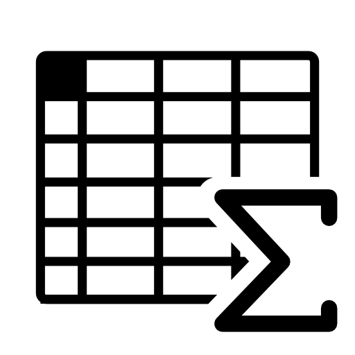 Spreadsheet with sum symbol