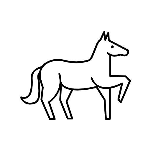 Horse lifting one front foot outline