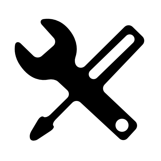 Settings. Wrench and screwdriver cross