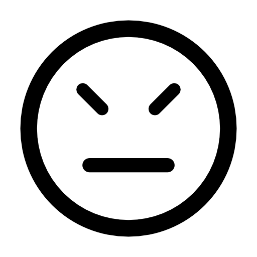 Emoticons face with straight mouth line and closed eyes